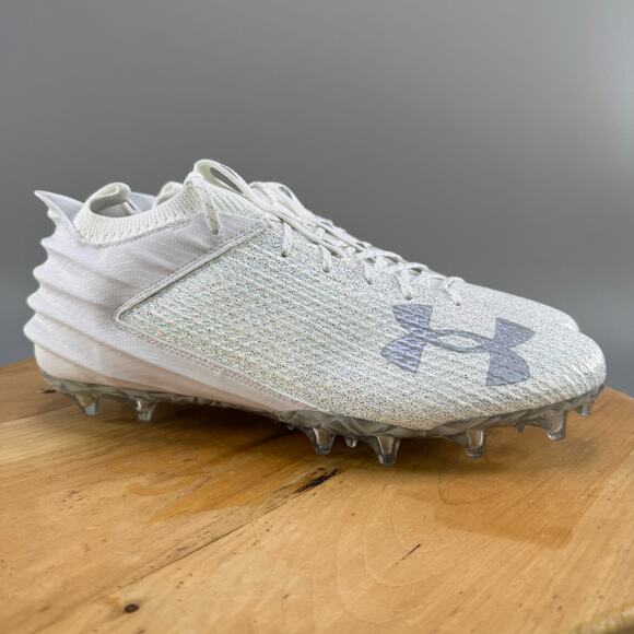 Under Armour Blur 2.0 MC VVS Mens Size 13 Football Cleats White Metallic Silver - Picture 1 of 9